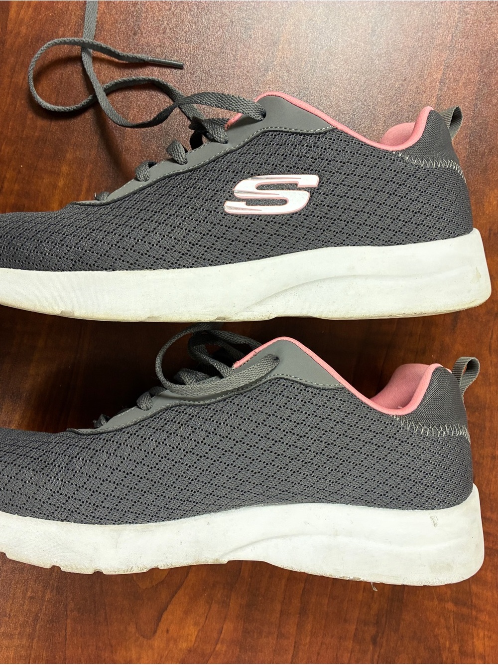 Skechers Gray Athletic Sneakers with Pink Interior - Picture 3 of 6